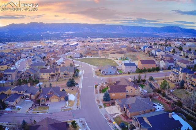 1112 Spectrum Loop Colorado Springs, CO 80921 - Photo 40 of 50 Aerial view of residential area featuring mountains