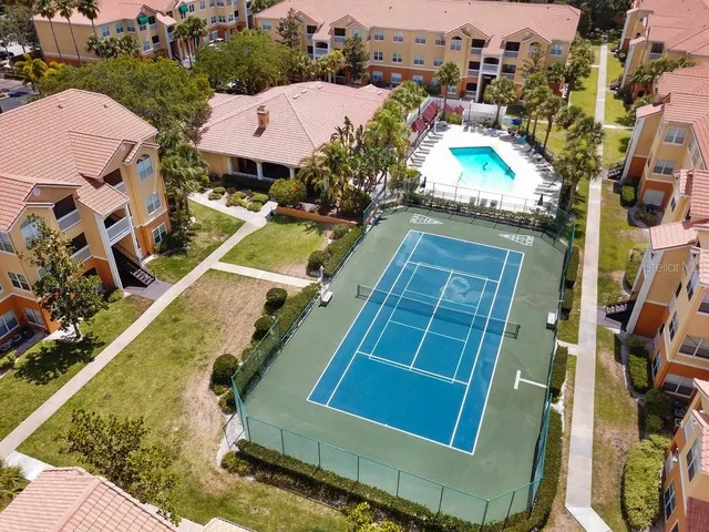 an aerial view of multiple house