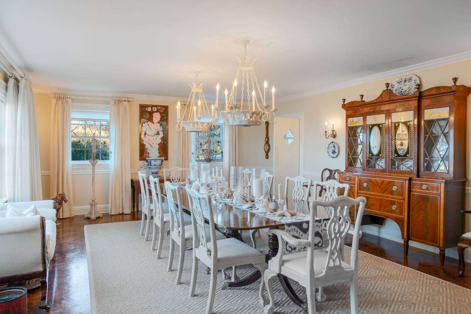 675 Flying Point Road Water Mill, NY 11976 - Photo 35 of 47 a view of a dining room with furniture window and outside view