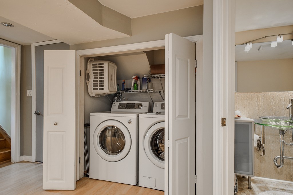 20 Rutledge Road Natick, MA 01760 - Photo 24 of 29 a utility room with dryer and washer