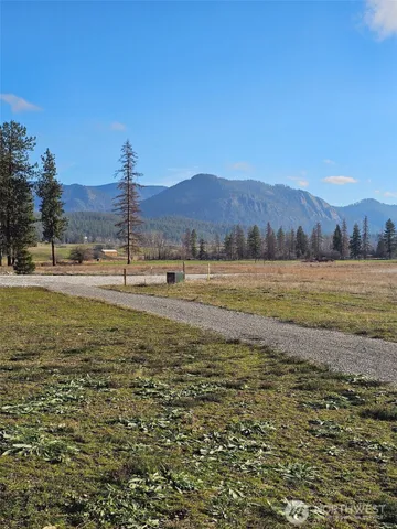 a view of a lake with a mountain in the background