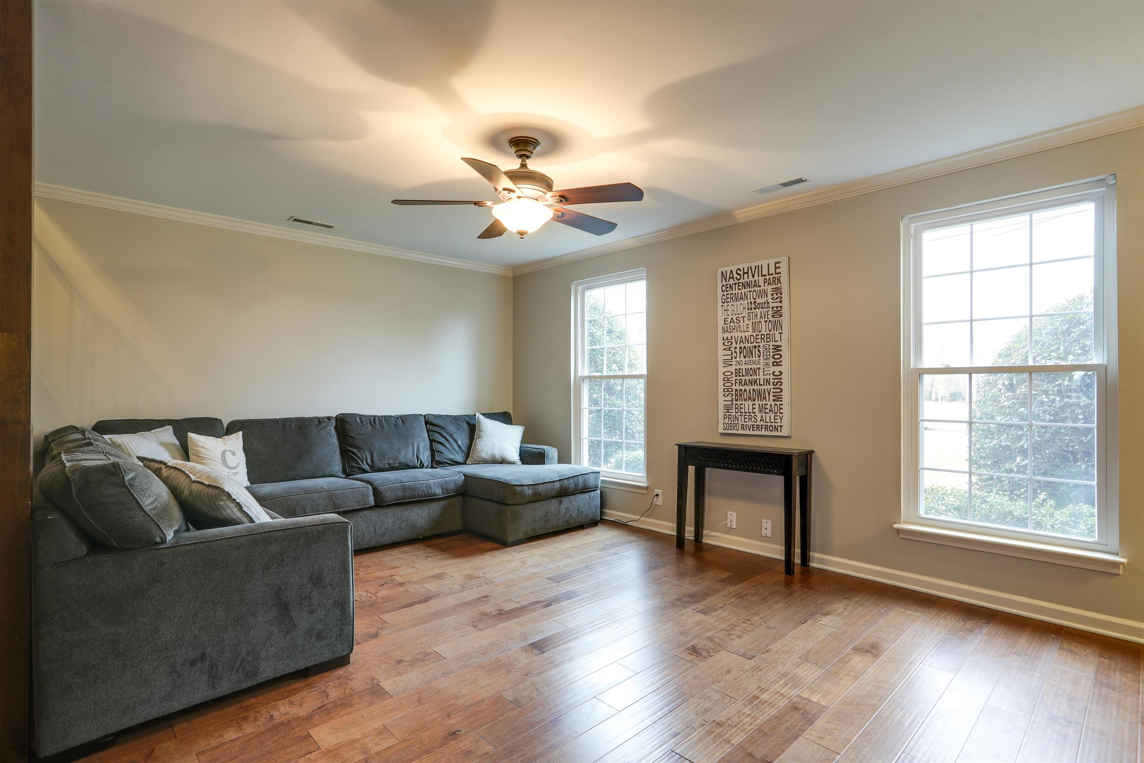The family room is both spacious yet comfortable 