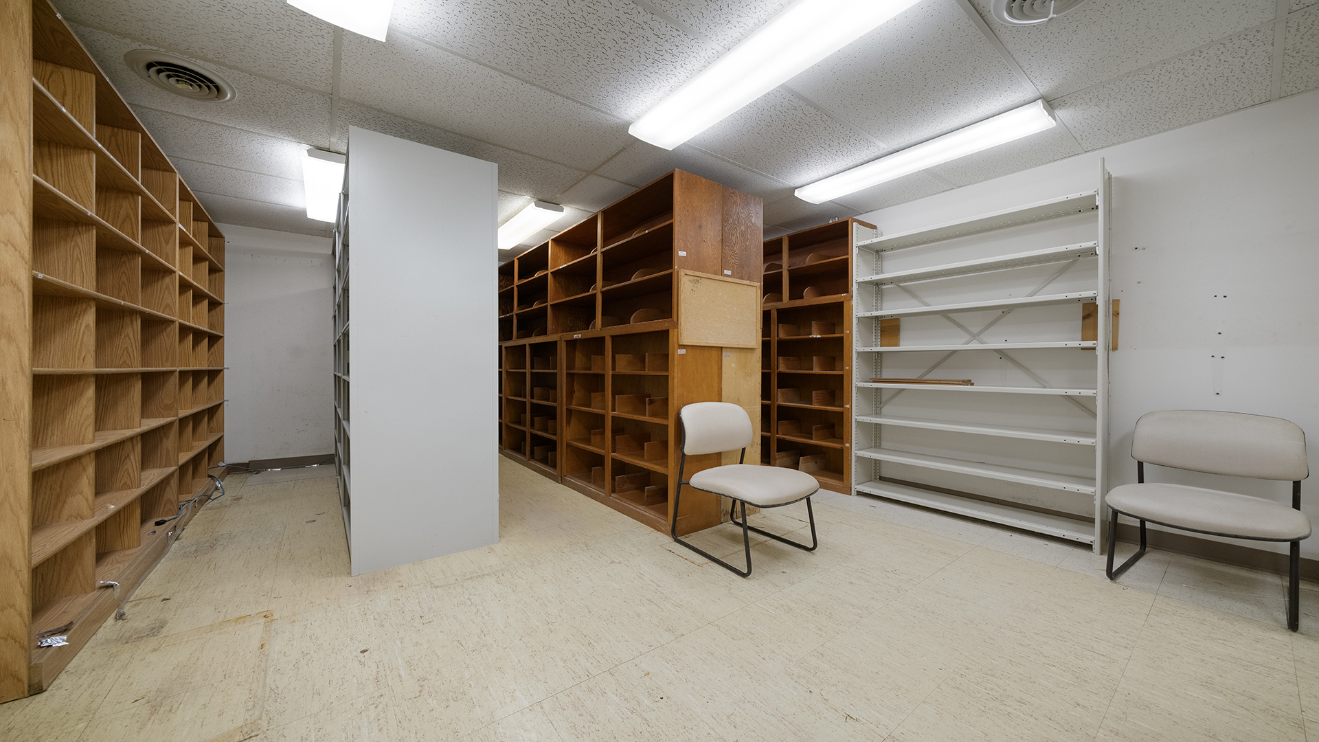 405 Charles Street Mount Morris, IL 61054 - Photo 54 of 61 a view of an empty room with empty shelves