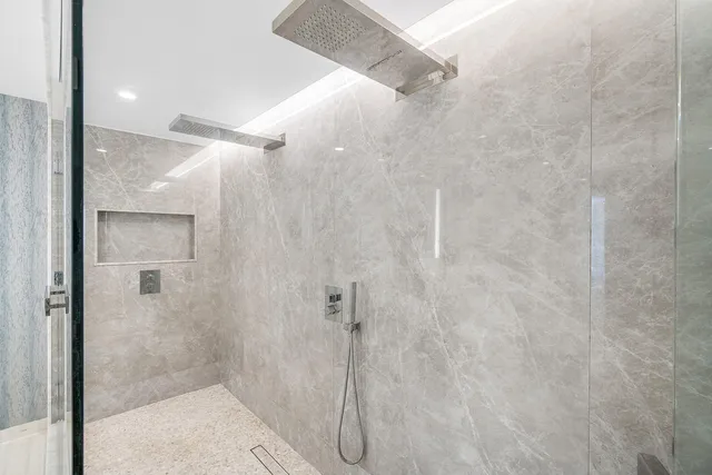 a bathroom with a shower