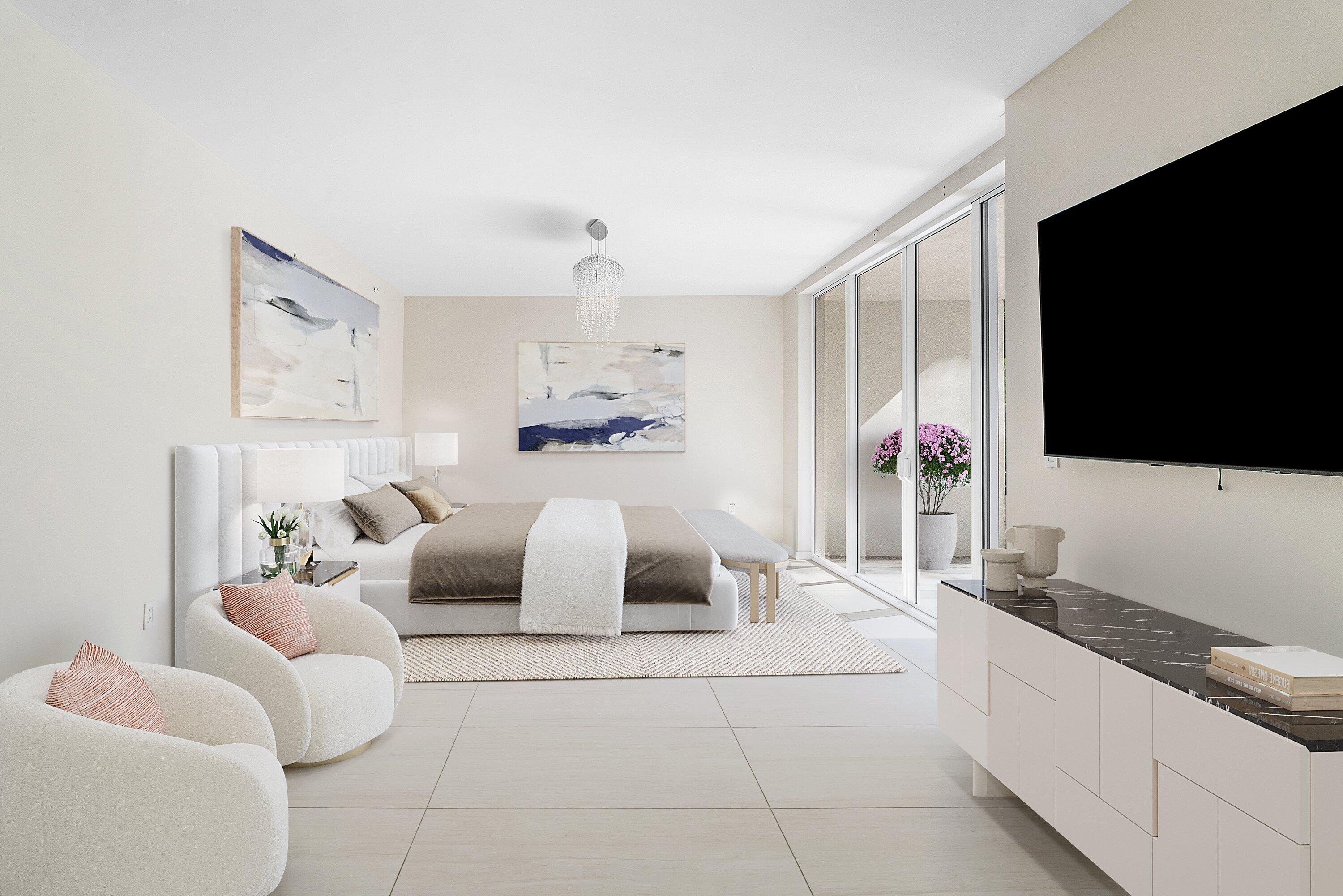 200 Southeast Mizner Boulevard, Unit 209 Boca Raton, FL 33432 - Photo 7 of 60 a living room with furniture and a flat screen tv