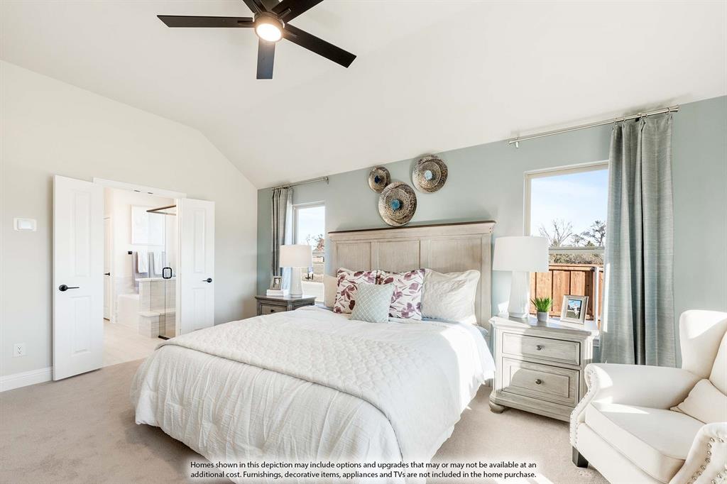 5845 Anning Way Pilot Point, TX 76258 - Photo 21 of 39 a bedroom with a bed and ceiling fan