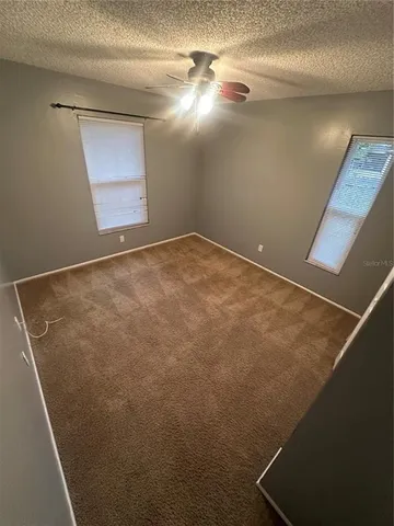 an empty room with a workbench