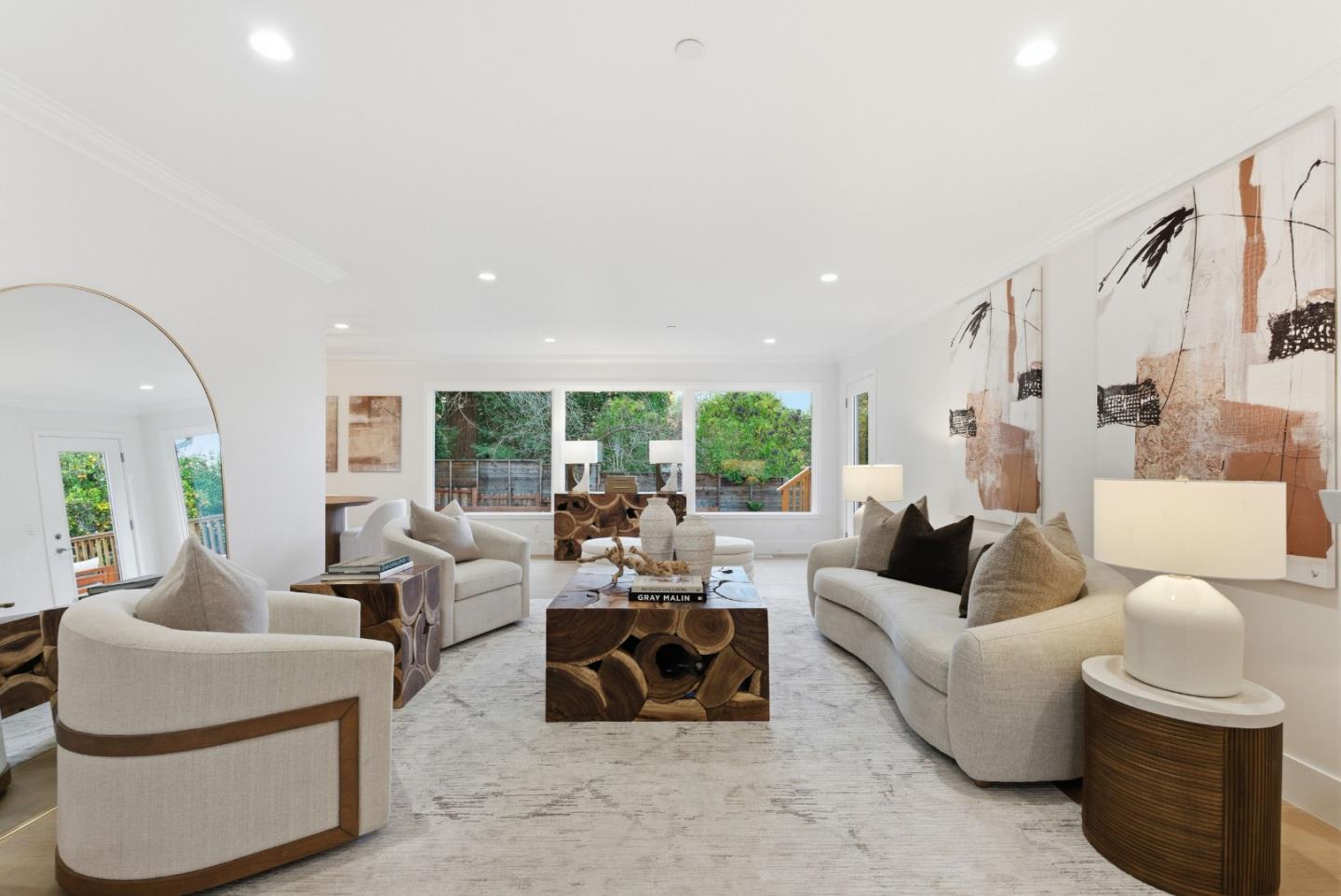 670 La Mesa Drive Portola Valley, CA 94028 - Photo 3 of 43 a living room with furniture and a large window