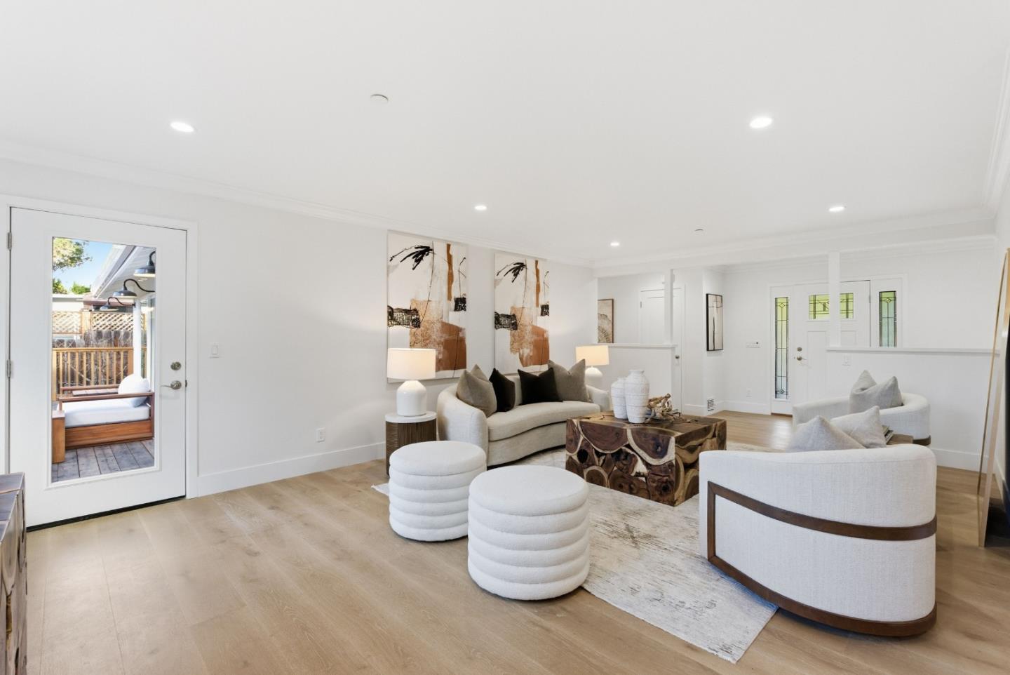 670 La Mesa Drive Portola Valley, CA 94028 - Photo 6 of 43 a living room with furniture and a wooden floor