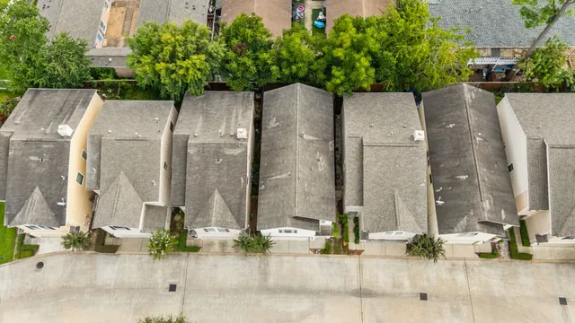 an aerial view of multiple house
