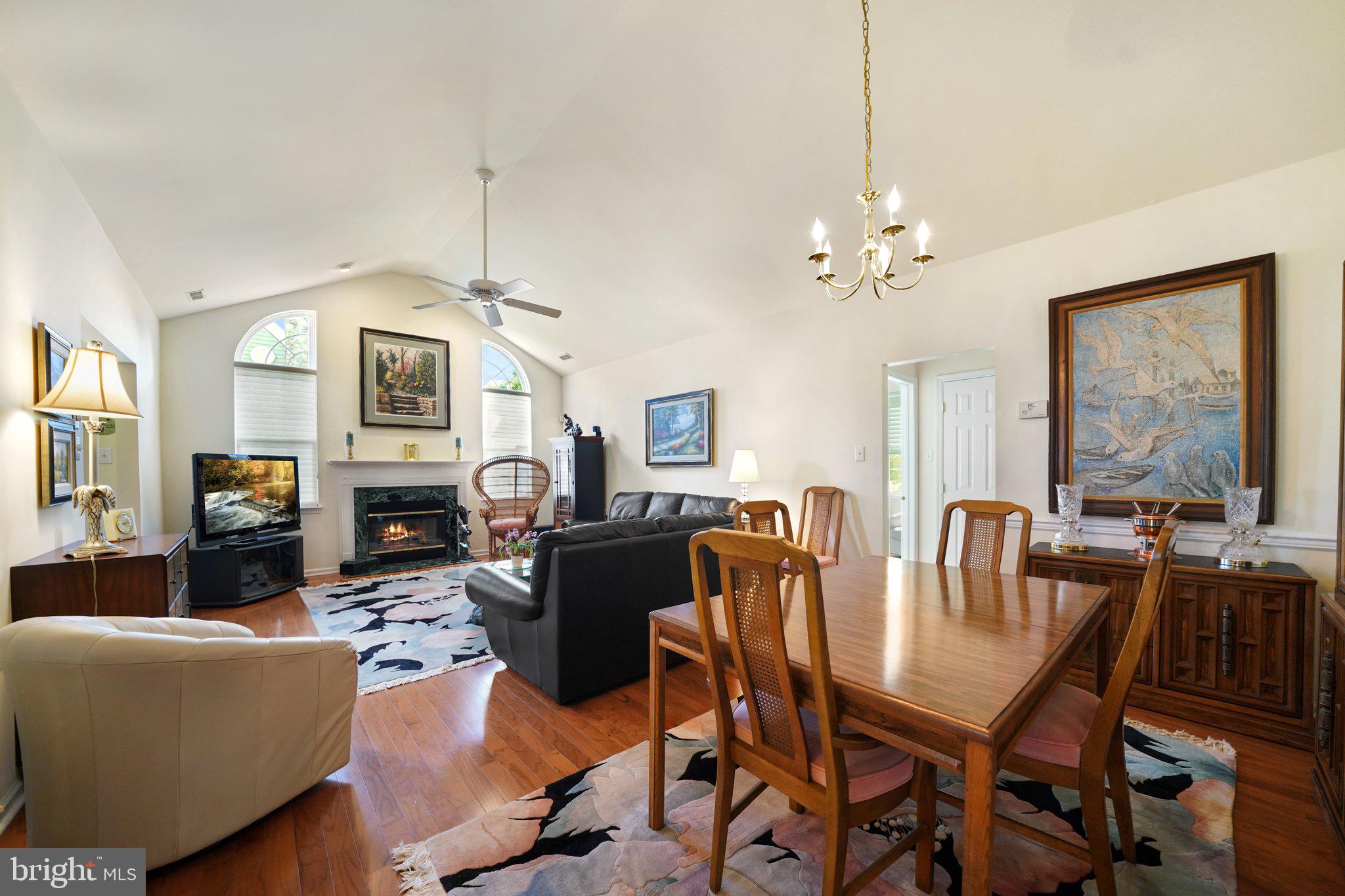 1402 Dawman Road Coatesville, PA 19320 - Photo 6 of 25 Living Room w/ Gas Fireplace/Vaulted Ceiling