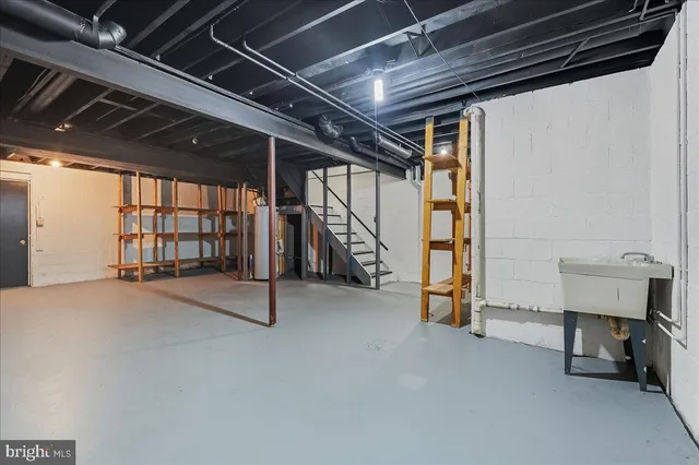 a view of an empty room with a garage
