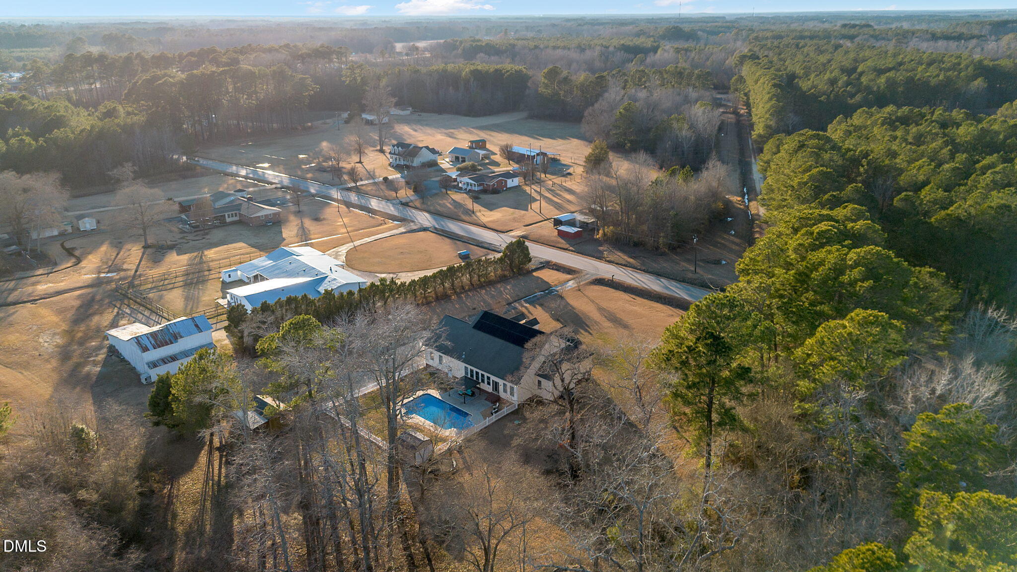 1869 Firetower Road Selma, NC 27576 - Photo 58 of 67 an aerial view of residential house with outdoor space