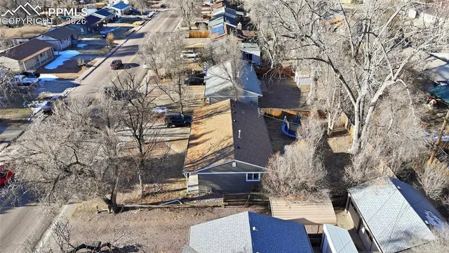 a city view with tall buildings