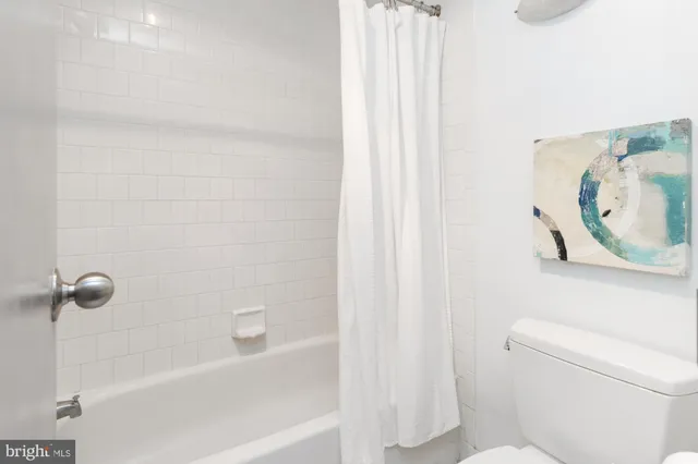 a bathroom with a toilet and a bathtub