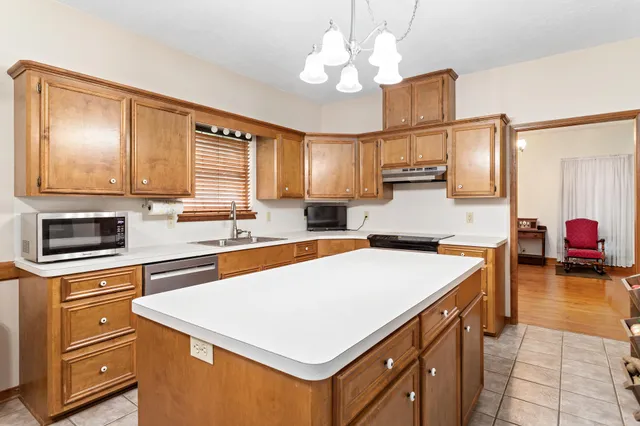 a kitchen with a stove a sink and a refrigerator