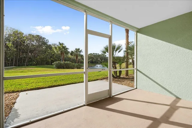 a view of a garden from a windows