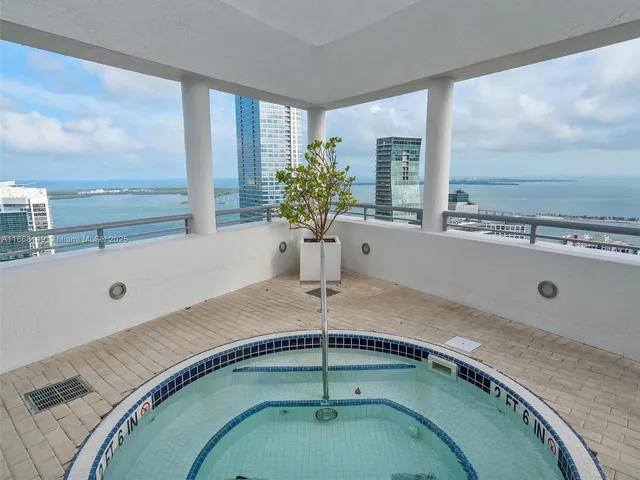 a swimming pool with window