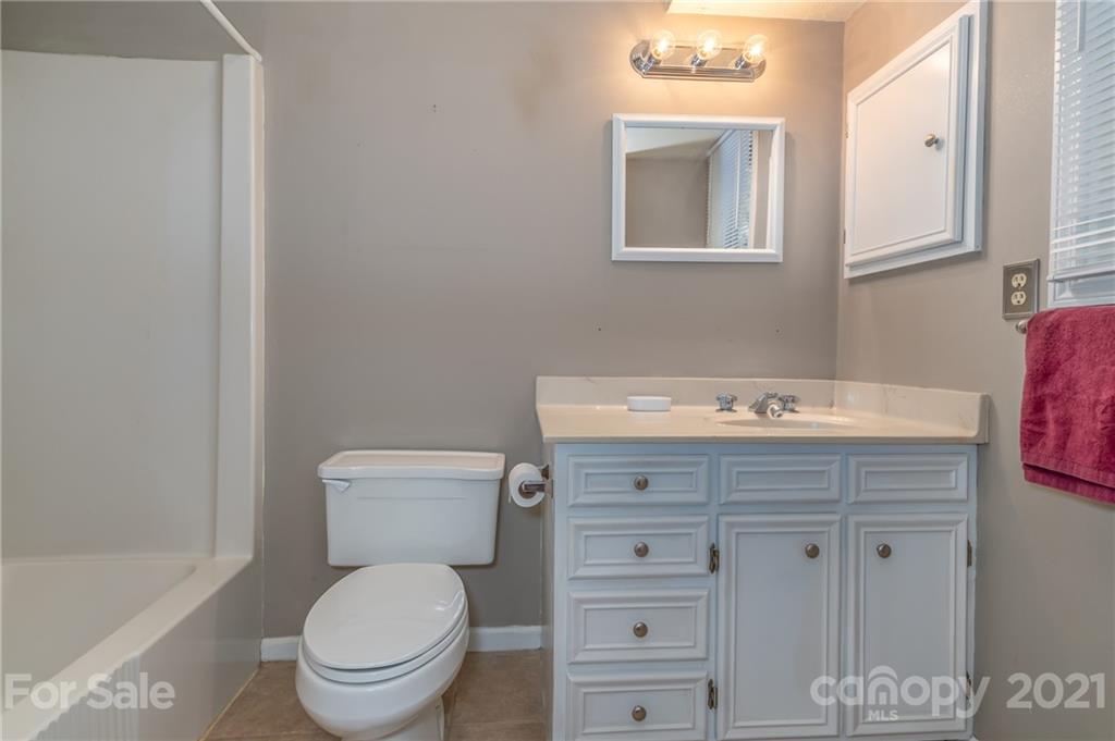 355 Winterset Trail Tryon, NC 28782 - Photo 13 of 22 a bathroom with a toilet a sink a mirror and a bathtub