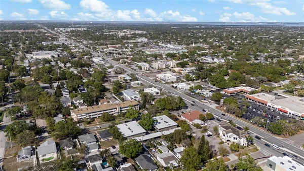 an aerial view of multiple house