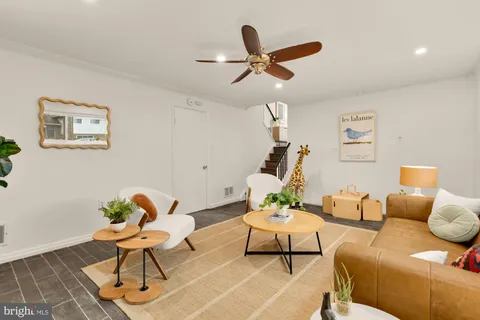 a living room with furniture