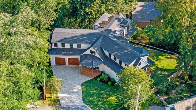 an aerial view of a house