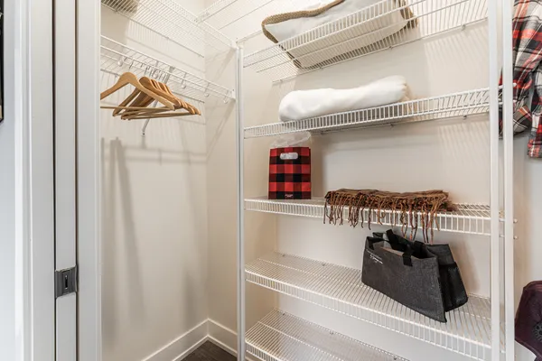 a close view of walk in closet