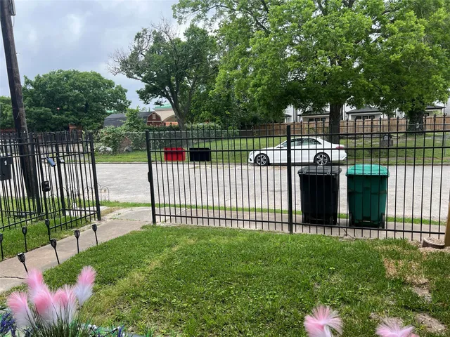 a view of a backyard with a patio