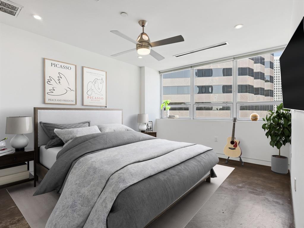 511 North Akard Street, Unit 1505 Dallas, TX 75201 - Photo 4 of 39 Primary bedroom (virtually staged)