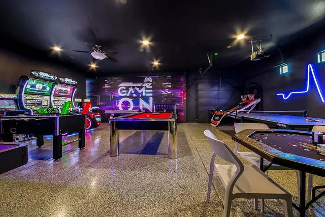 a swimming pool with yard