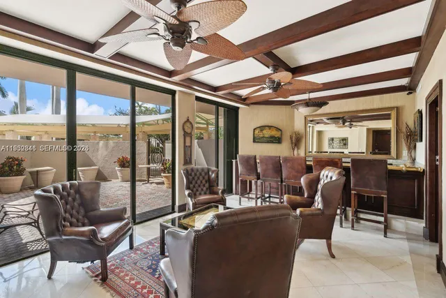 a view of a terrace with chairs