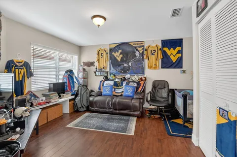 a view of a golf course with a lake