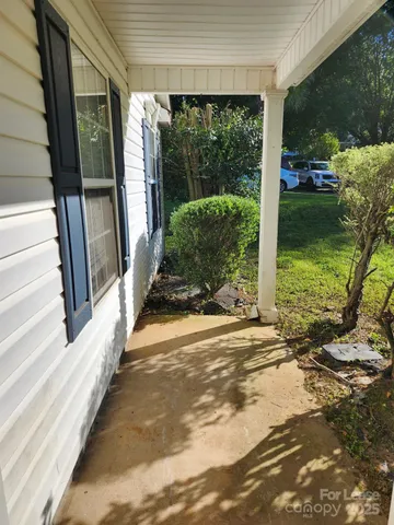 a view of a garden from a windows