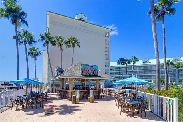 a view of a terrace with furniture