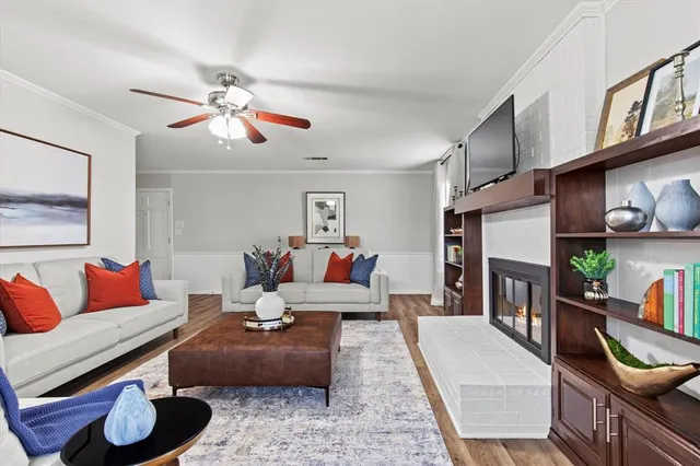 a living room with furniture