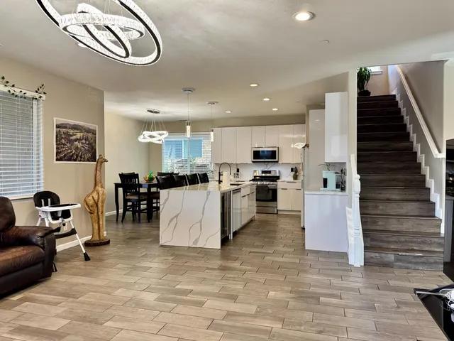 a living room with furniture