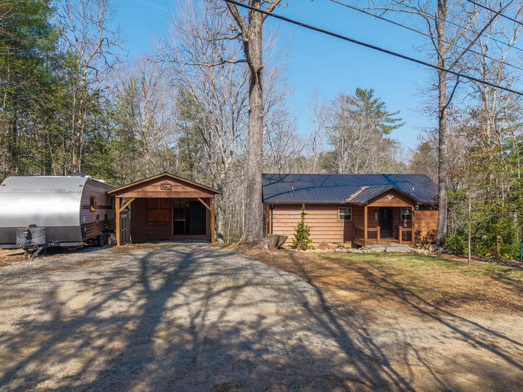 101 Abbygale Road Murphy, NC 28906 - Photo 39 of 44 Front of Cabin With Carport & Workshop
