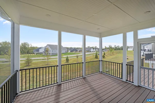 a view of a balcony with lake view