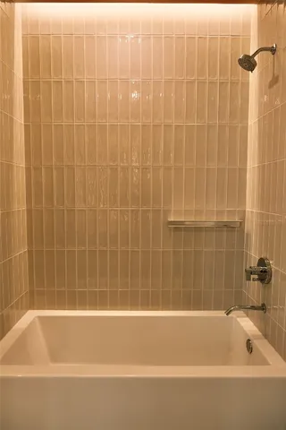 an open kitchen with a table and chairs