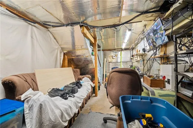 a view of a couch in a balcony