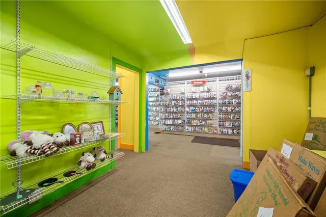 a view of an empty room with toys