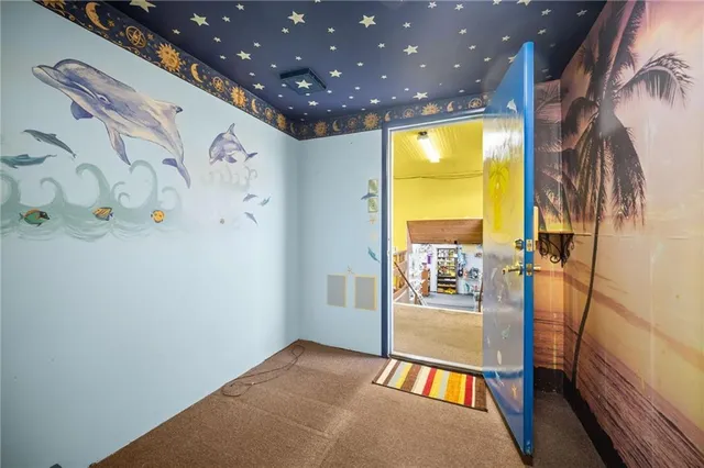 a view of a backyard with a garden