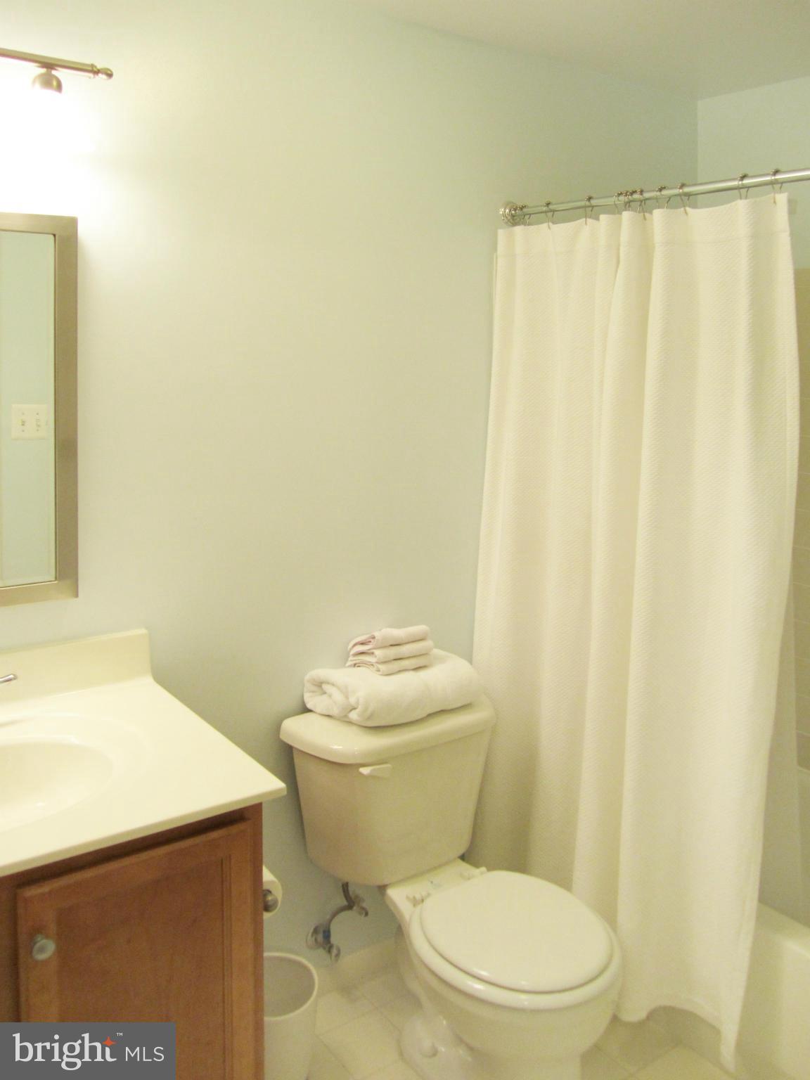 1785 Jonathan Way, Unit B Reston, VA 20190 - Photo 8 of 26 a white toilet sitting next to a shower curtain