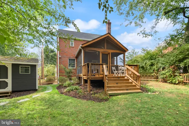 a view of a patio on the deck