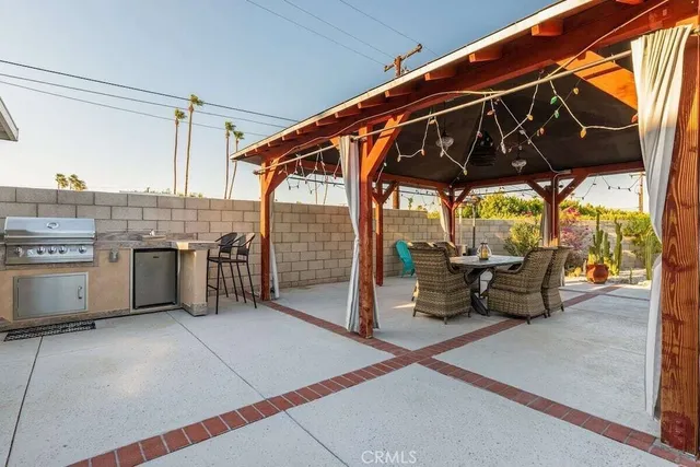 a view of outdoor space with seating area