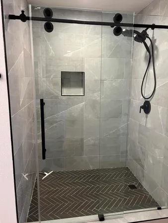 a bathroom with a shower