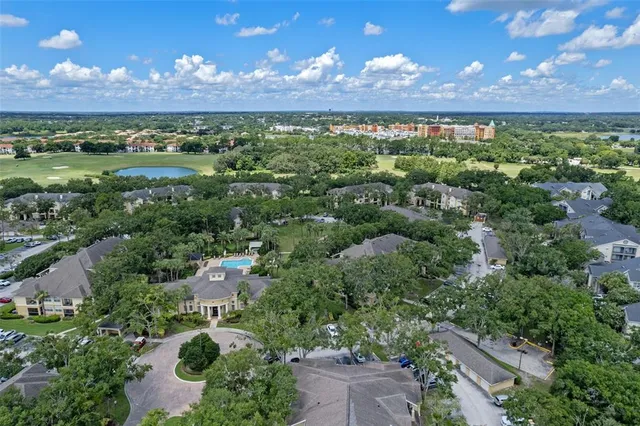 an aerial view of a house