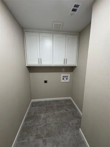 a room with cabinets