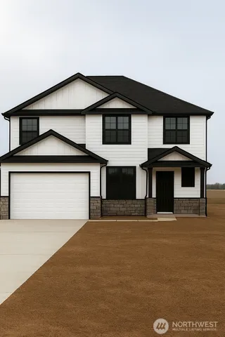 a view of a house with garage