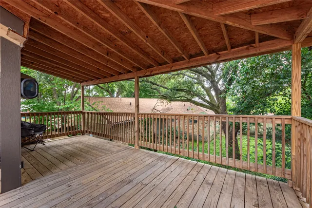 a view of a wooden deck